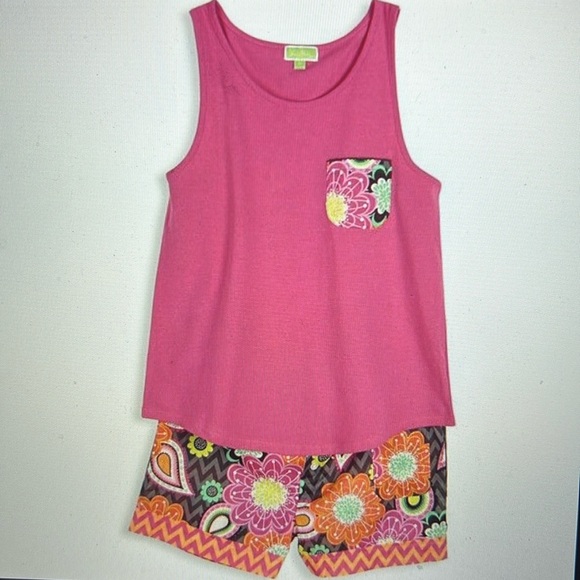 Vera Bradley Pajama Tank and Shorts Ziggy Zinnia - Small - Picture 1 of 9